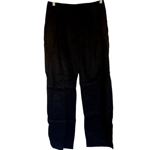 Gap pleated black straight leg trousers women's size 4 pockets pants belt loops - Picture 1 of 7